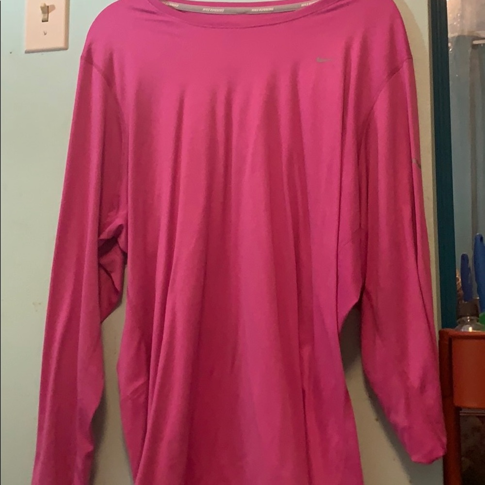 Magenta Nike running shirt